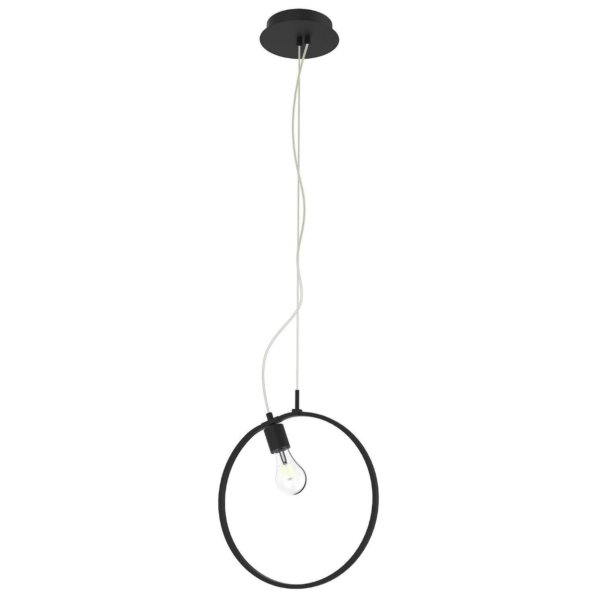 Wisząca LAMPA geometryczna A0024-320 Candellux okrągła OPRAWA metalowa LED 14W 4000K okrąg pierścień ring koło chrom