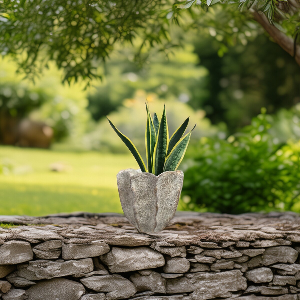 DONICZKA BETONOWA SZARA 16cm osłonka na doniczkę parapet zamiokulkas bonsai