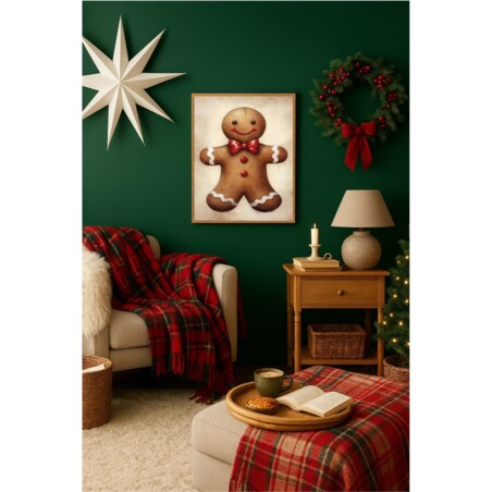 Poster Story, Plakat, Obraz - Wesoły Piernik Świąteczny, wymiary 21 x 30 cm