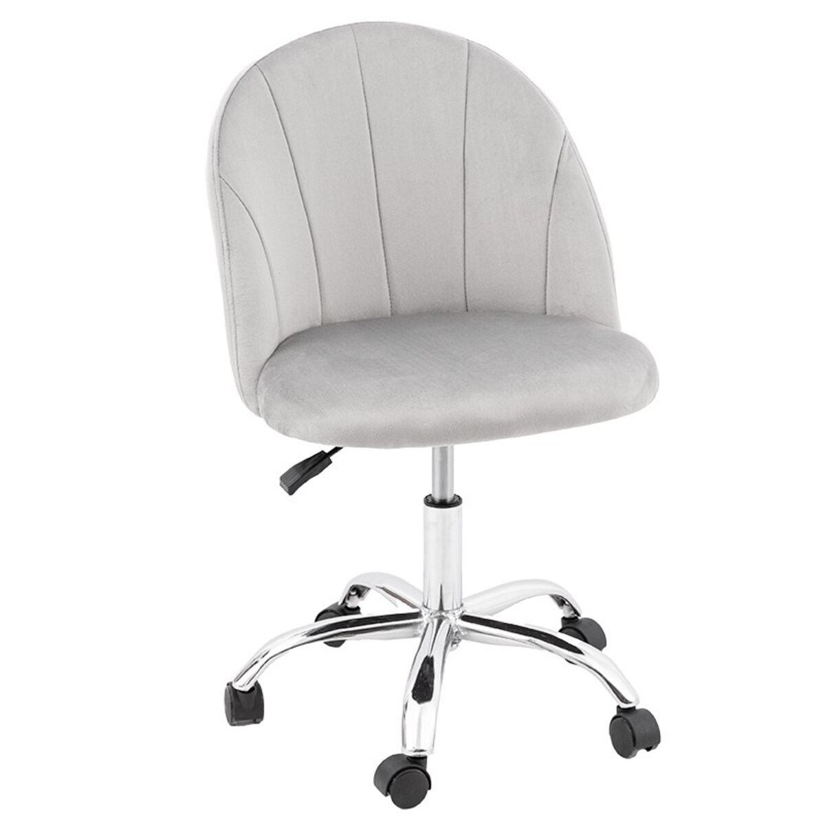 Fotel biurowy krzesło obrotowe szary regulowany welurowy