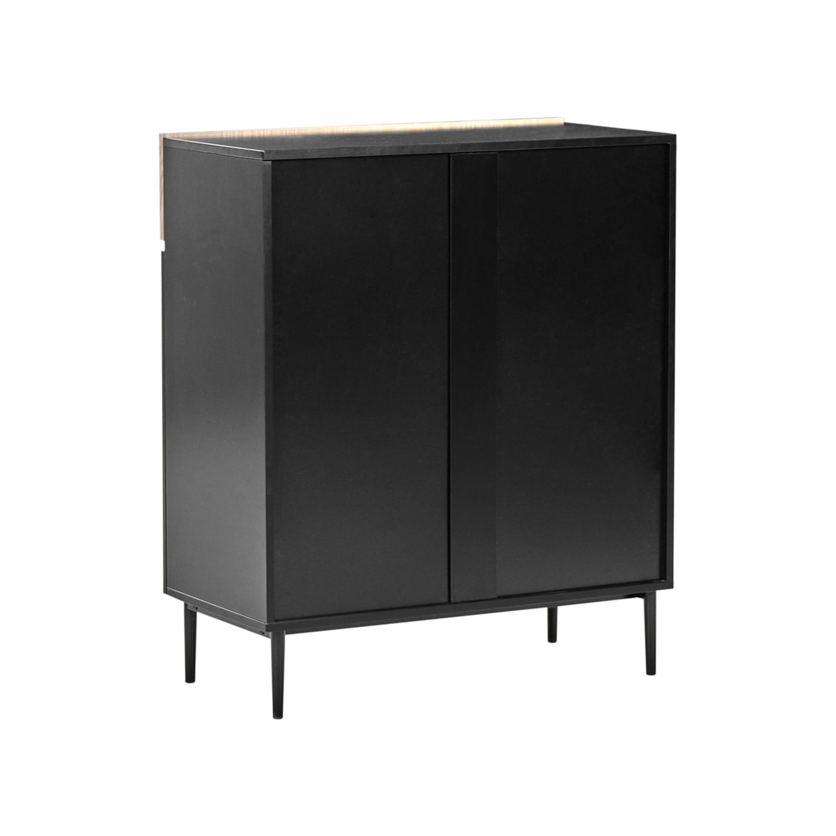 Szafka dwudrzwiowa czarny z brązowym BLYTHE