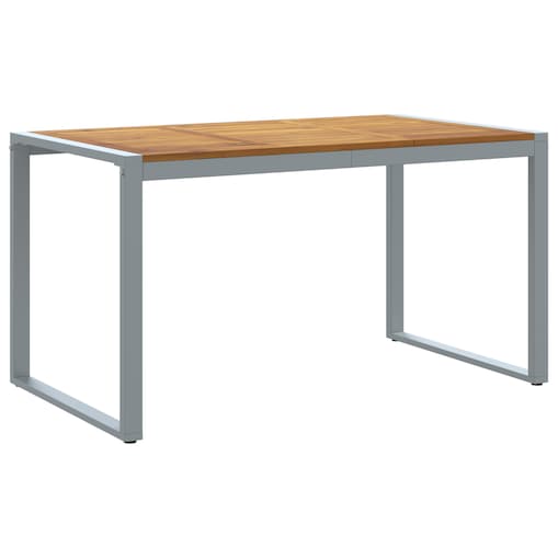 vidaXL Zewnętrzny Stół Jadalny Szary 140x80x75 cm Stal&Drewno Akacjowe