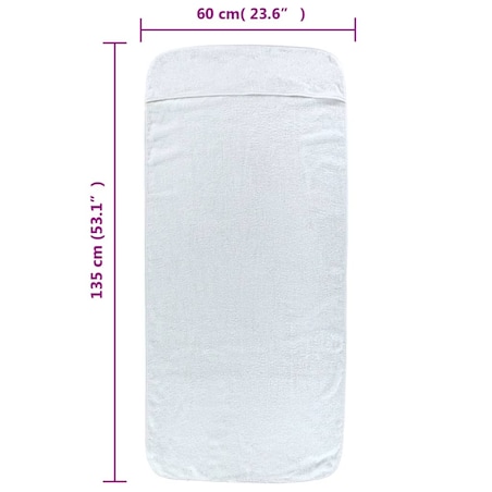 vidaXL Ręczniki plażowe, 4 szt., białe, 60x135 cm, tkanina, 400 g/m²