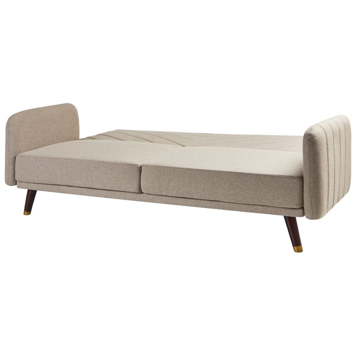 Sofa rozkładana SENJA Jasnobrązowy Len syntetyczny