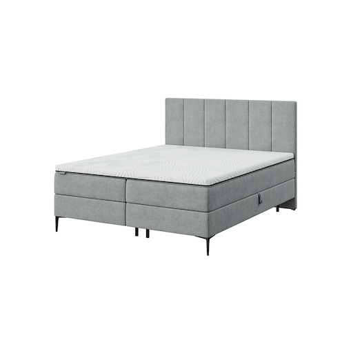 Mesonica Łóżko Kontynentalne Bufo, szare 180x200, Materac nawierzchniowy 180x200 wys: 5 cm