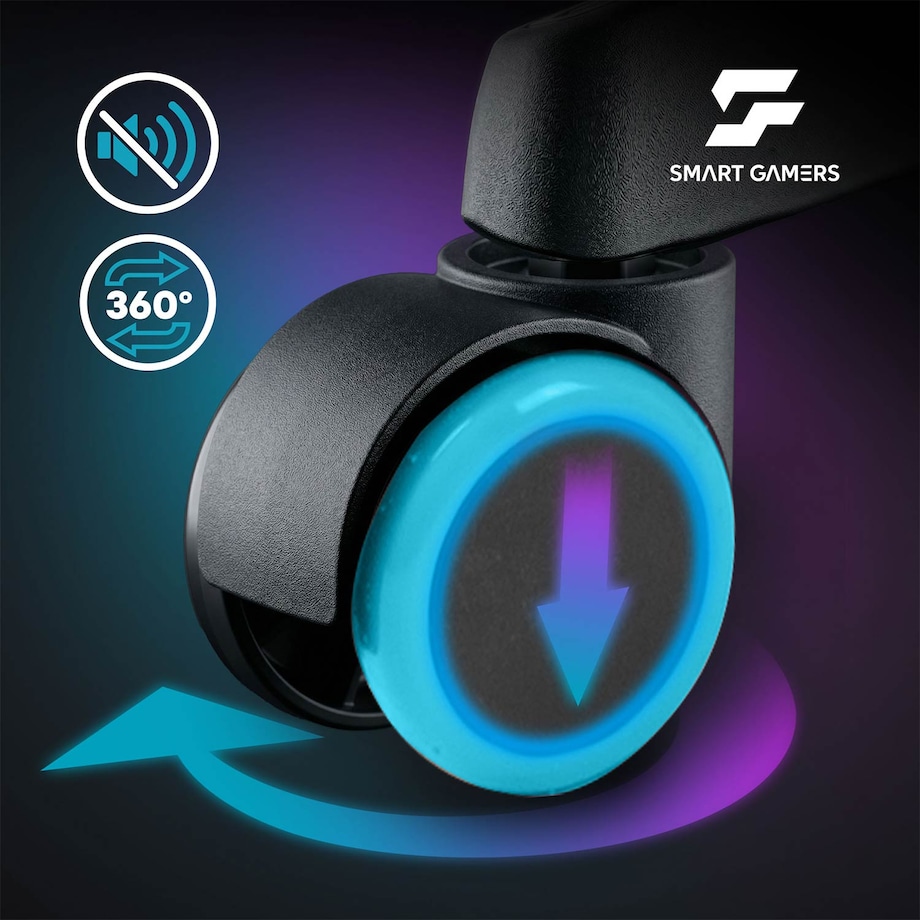 Fotel gamingowy obrotowy dla gracza podnóżek Sofotel Specter czarno-niebieski