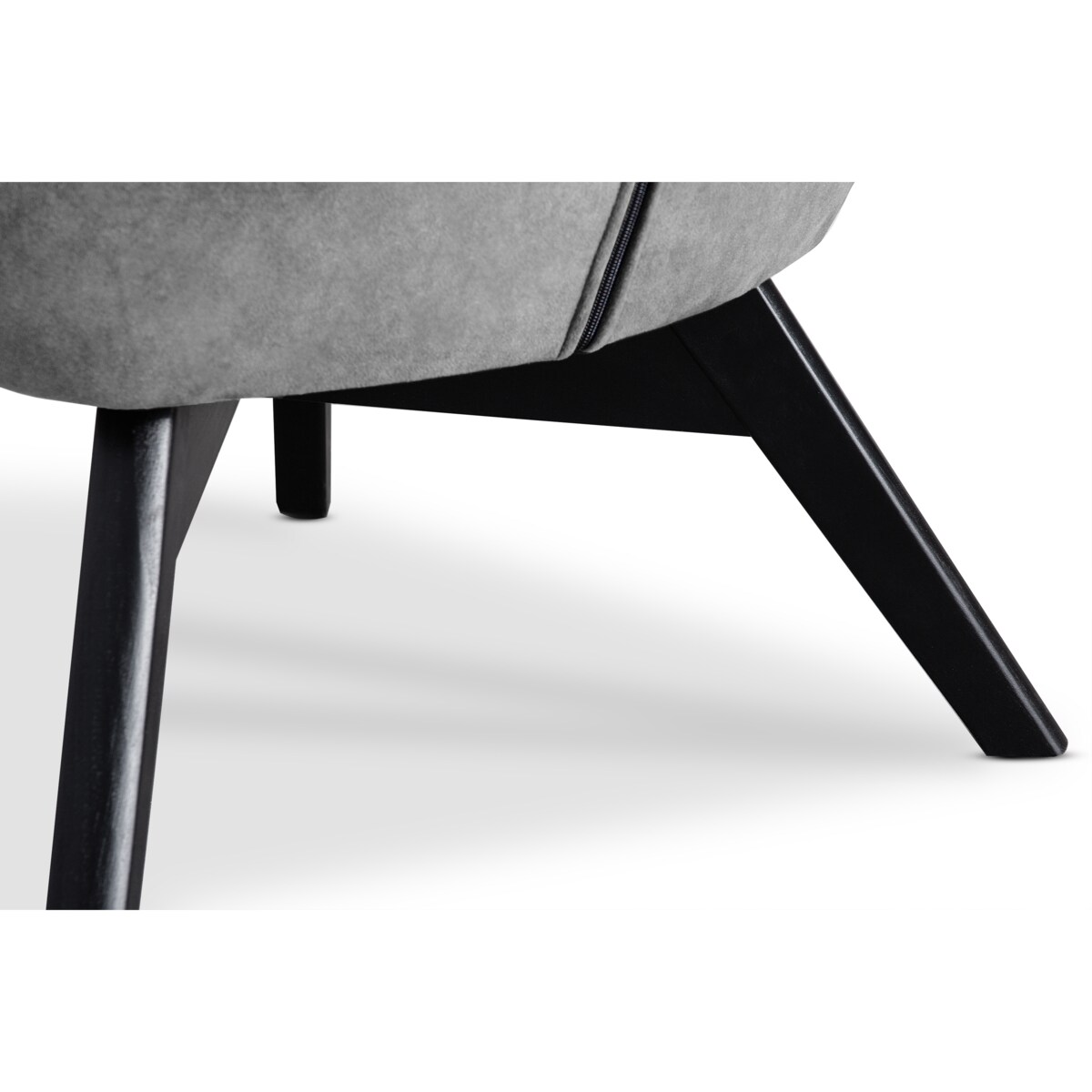 KONSIMO GLORI Fotel relaksacyjny welur z pikowaniem jasnoszary