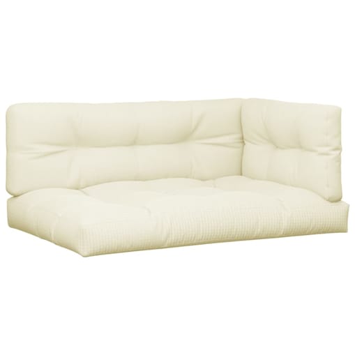 vidaXL Poduszki na palety, 7 szt., kremowe, tkanina