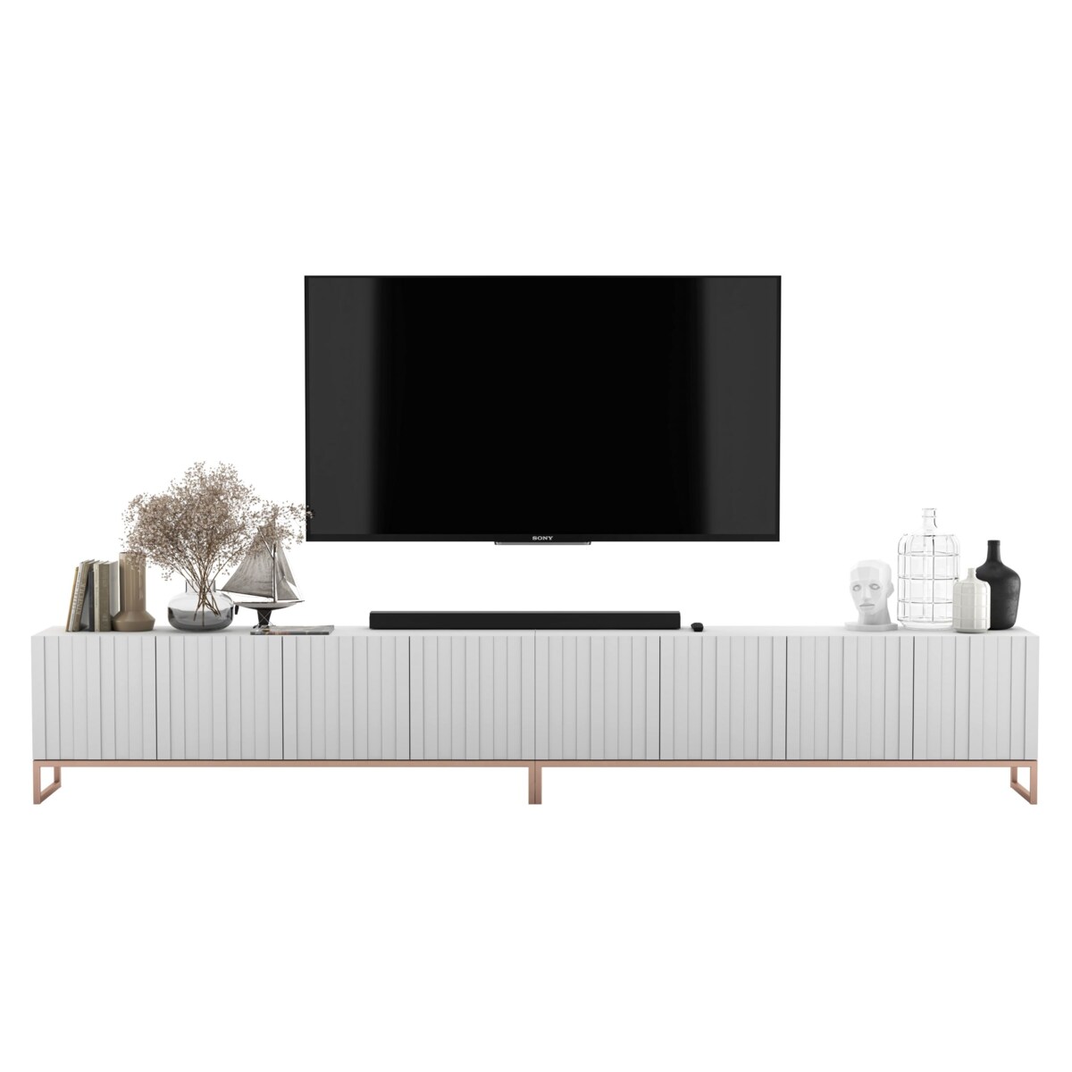 Szafka RTV Glamour pod Telewizor Komoda RTV Glamour Biały Mat 300 cm