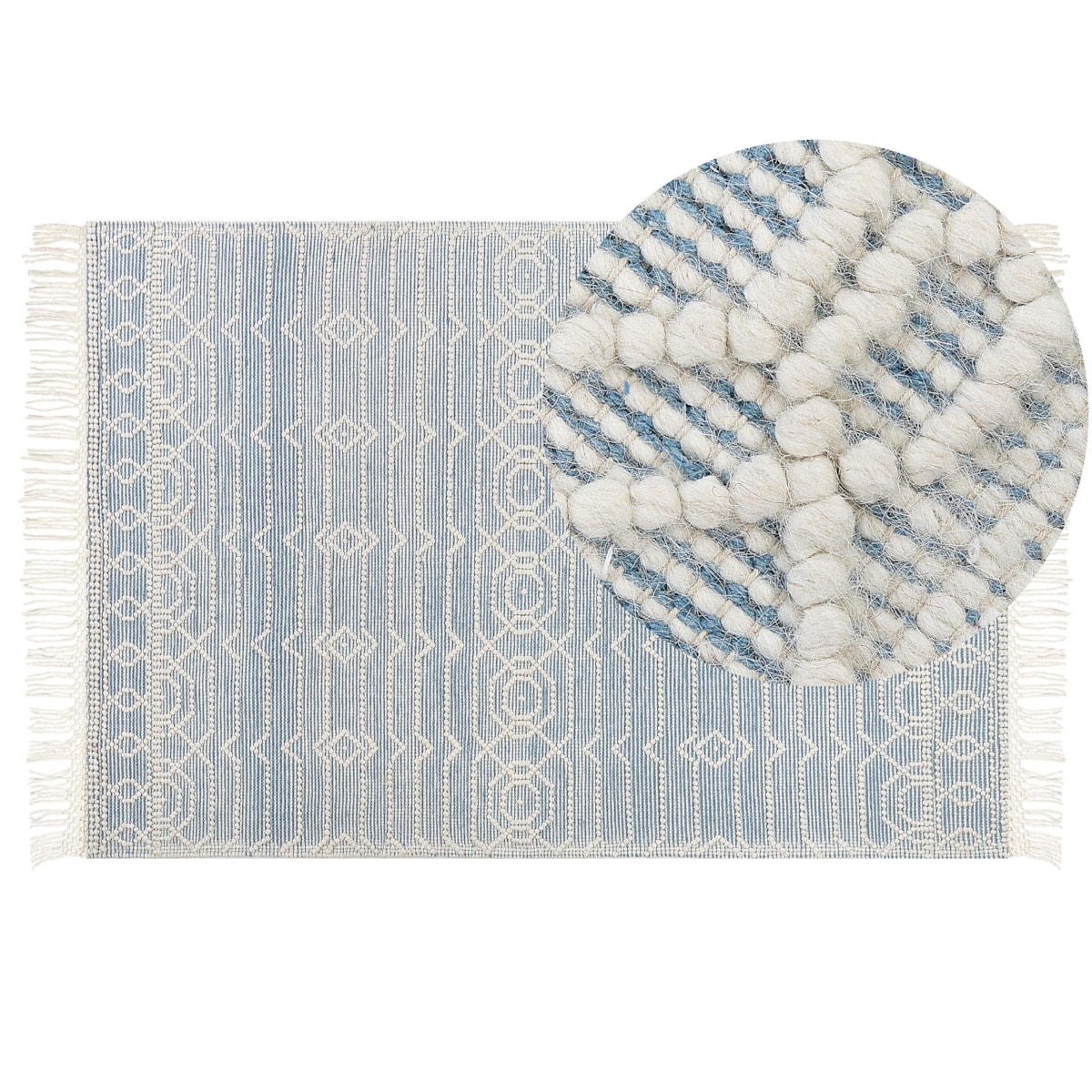 Dywan wełniany 160 x 230 cm niebieski ORHANELI