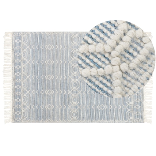 Dywan wełniany 160 x 230 cm niebieski ORHANELI