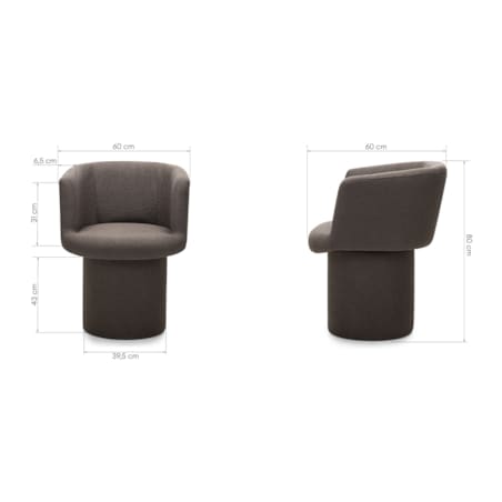 Fotel obrotowy, bouclé, ciemnobrązowy Haco