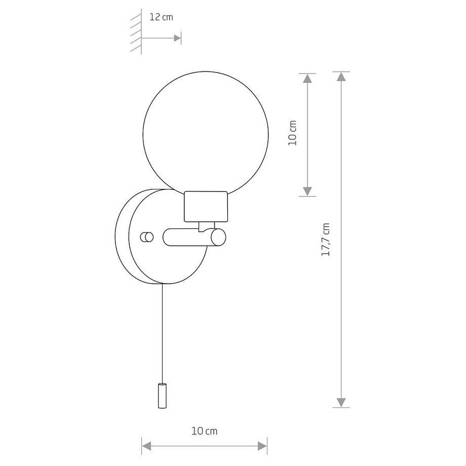 Lampa ścienna 8052 SIMI Czarny Nowodvorski