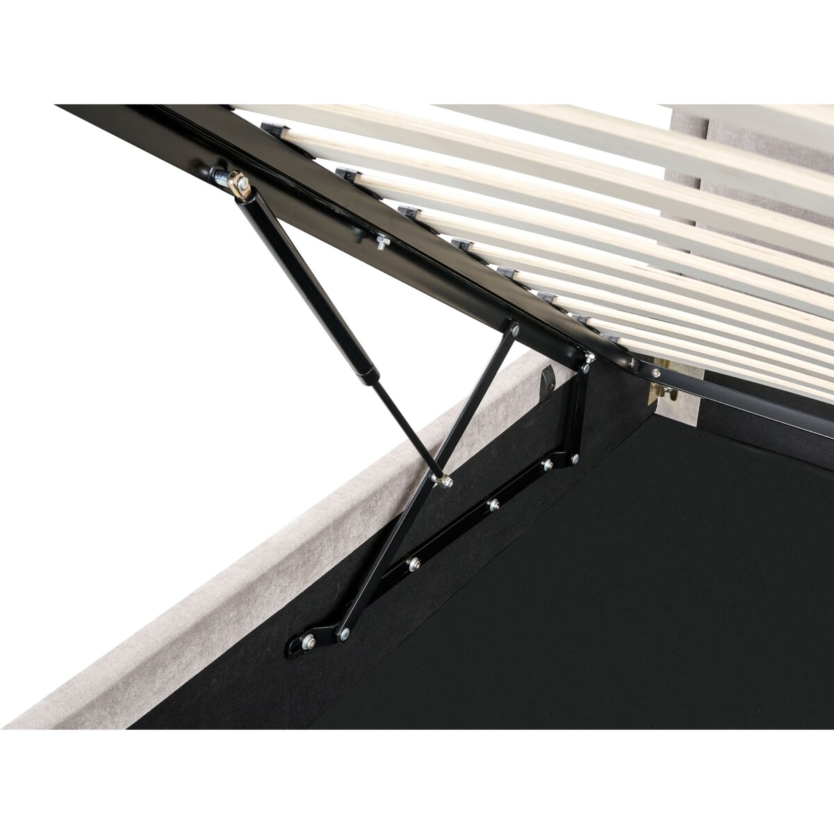 Łóżko z pojemnikiem QUILLIEN 180 x 200 cm Beżowoszary