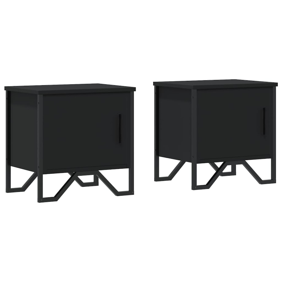 vidaXL Szafki nocne 2 szt. czarne 40x30x40 cm, materiał drewnopochodny