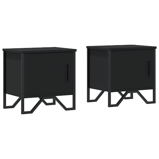vidaXL Szafki nocne 2 szt. czarne 40x30x40 cm, materiał drewnopochodny