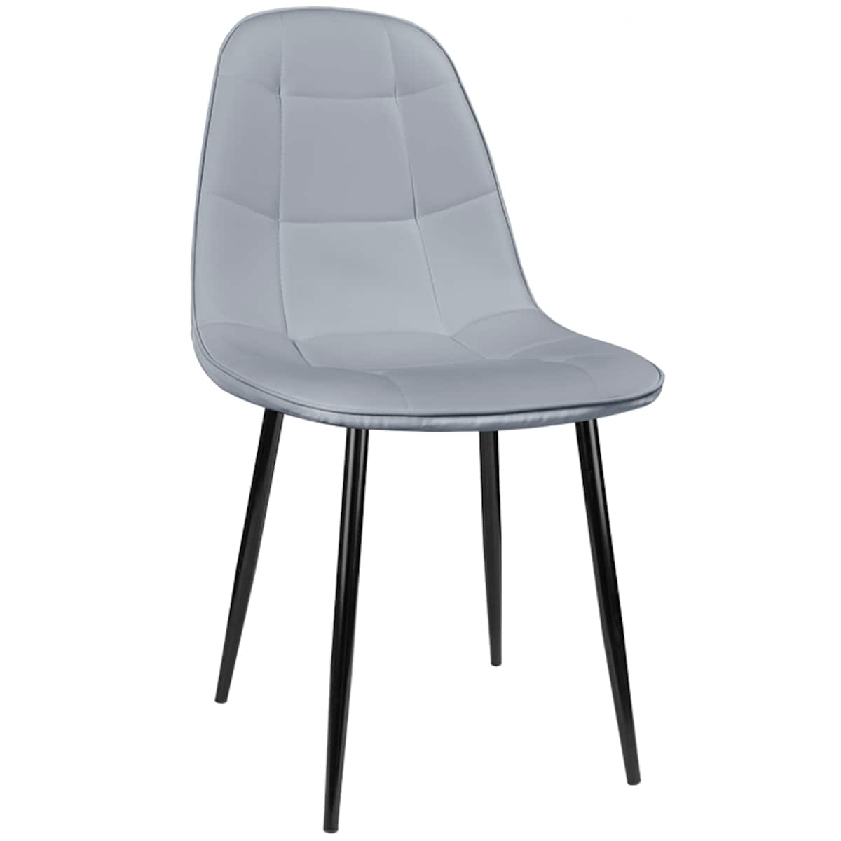 Krzesło Masimo jasnoszare ekoskóra z czarnymi nóżkami