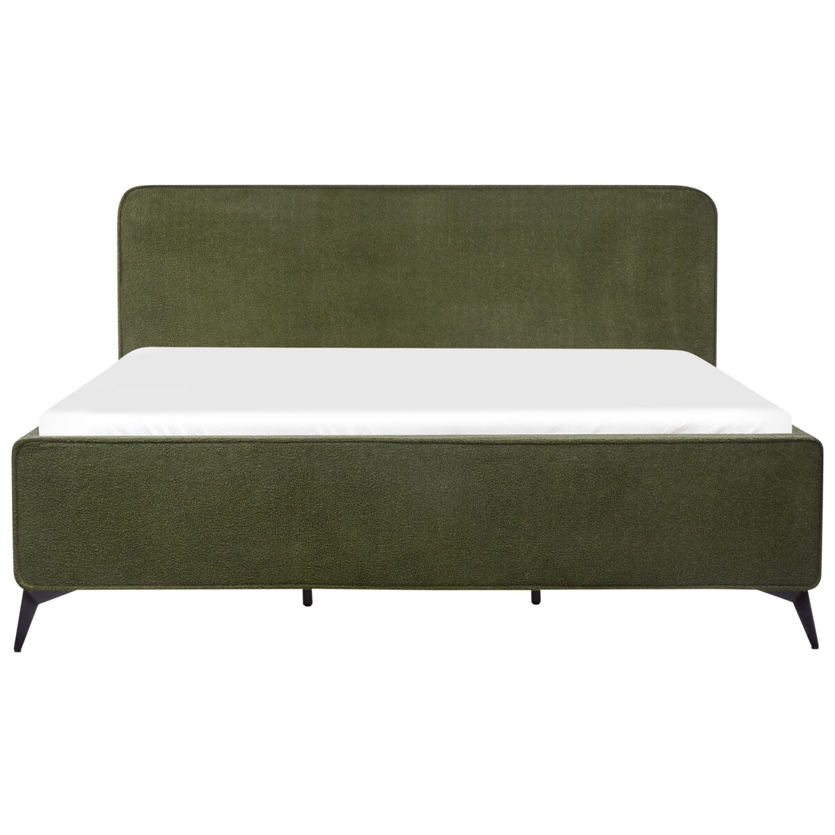 Łóżko Boucle VALOGNES 180 x 200 cm Ciemnozielony