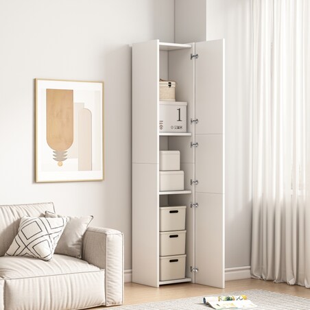 Regał Szafka Biała Nowoczesna Stojąca Słupek Wysoki Loft 3 Drzwi 170 Cm