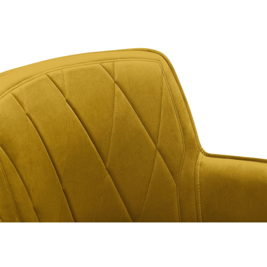 KONSIMO PYRUS welurowe krzesło żółte