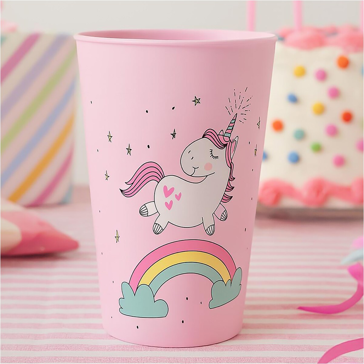 Kubek Dla Dziecka Dziecięcy 250 Ml Plastikowy Jednorożec Różowy