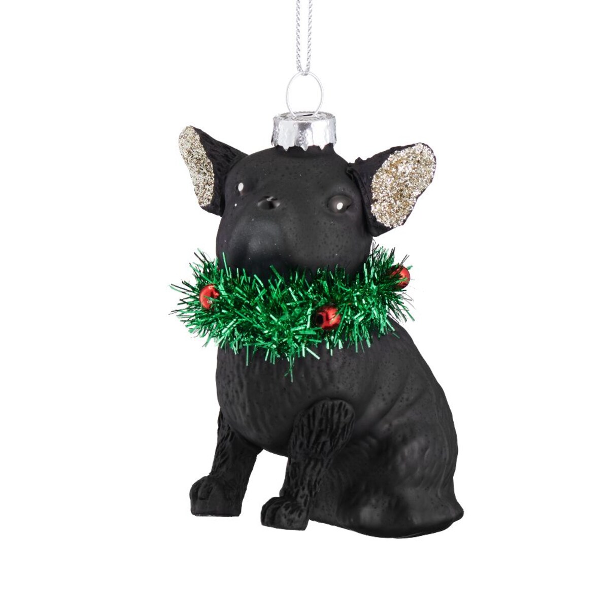 VILLA ITALIA Bombka szklana PIES czarny 9 cm