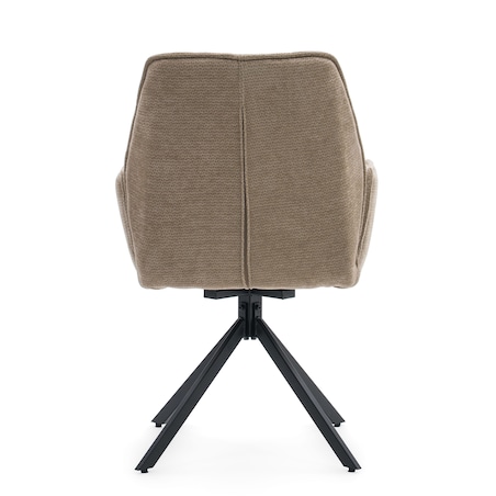 Krzesło tapicerowane obrotowe szenilowe do salonu MERANO beżowe