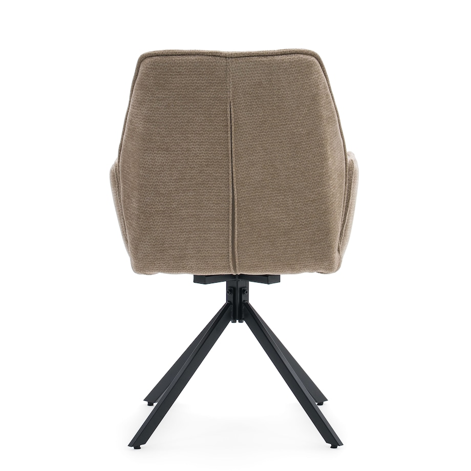 Krzesło tapicerowane obrotowe szenilowe do salonu MERANO beżowe