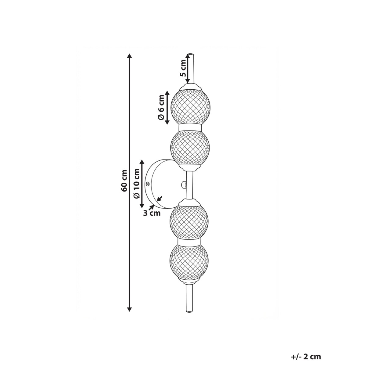 Lampa ścienna LED ARAS Szkło Złoty