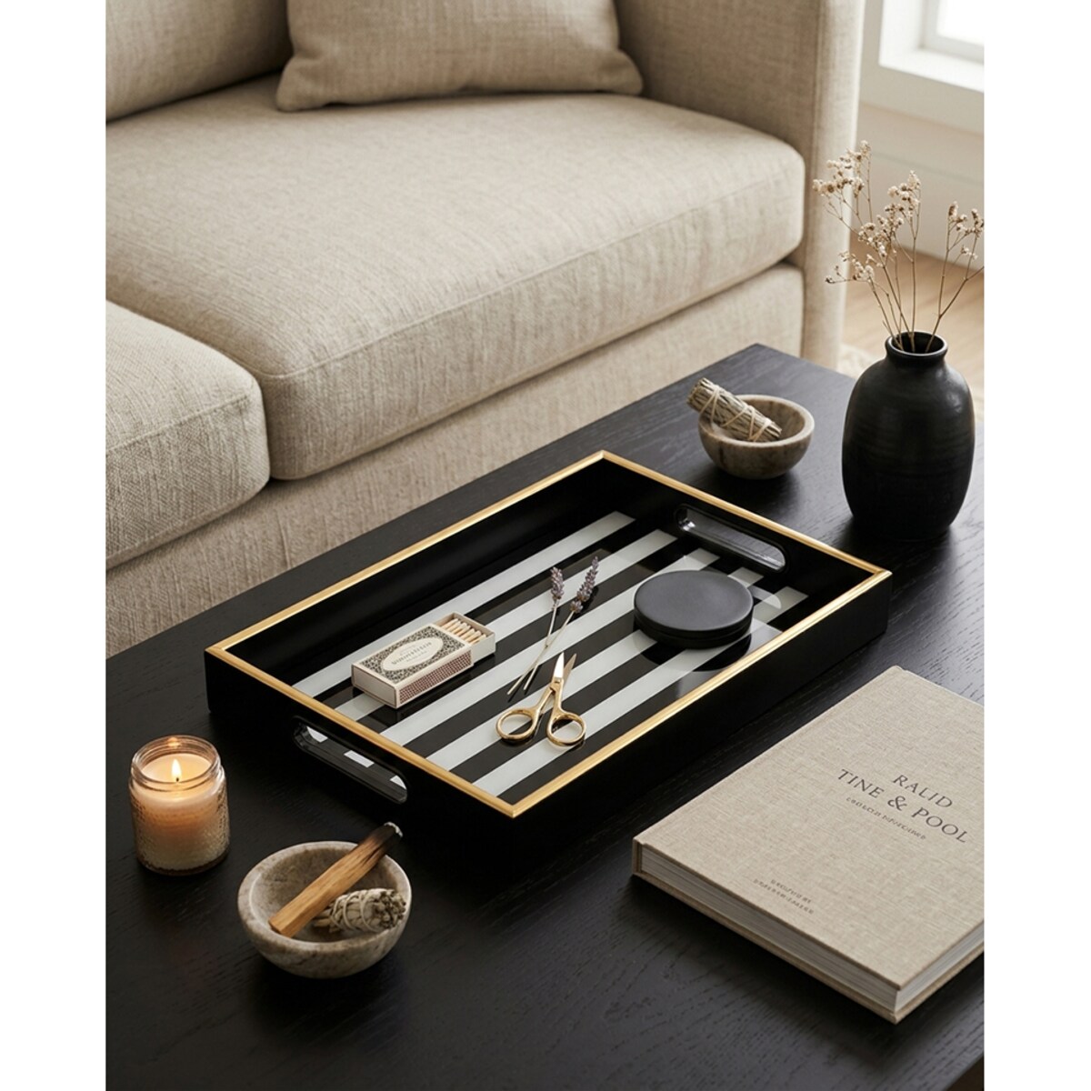 Taca dekoracyjna SHP GRAND biało-czarna