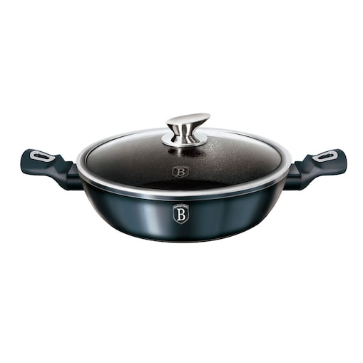 Garnek płaski z powłoką granitową 3.8L 28cm BERLINGER HAUS Metallic Aquamarine