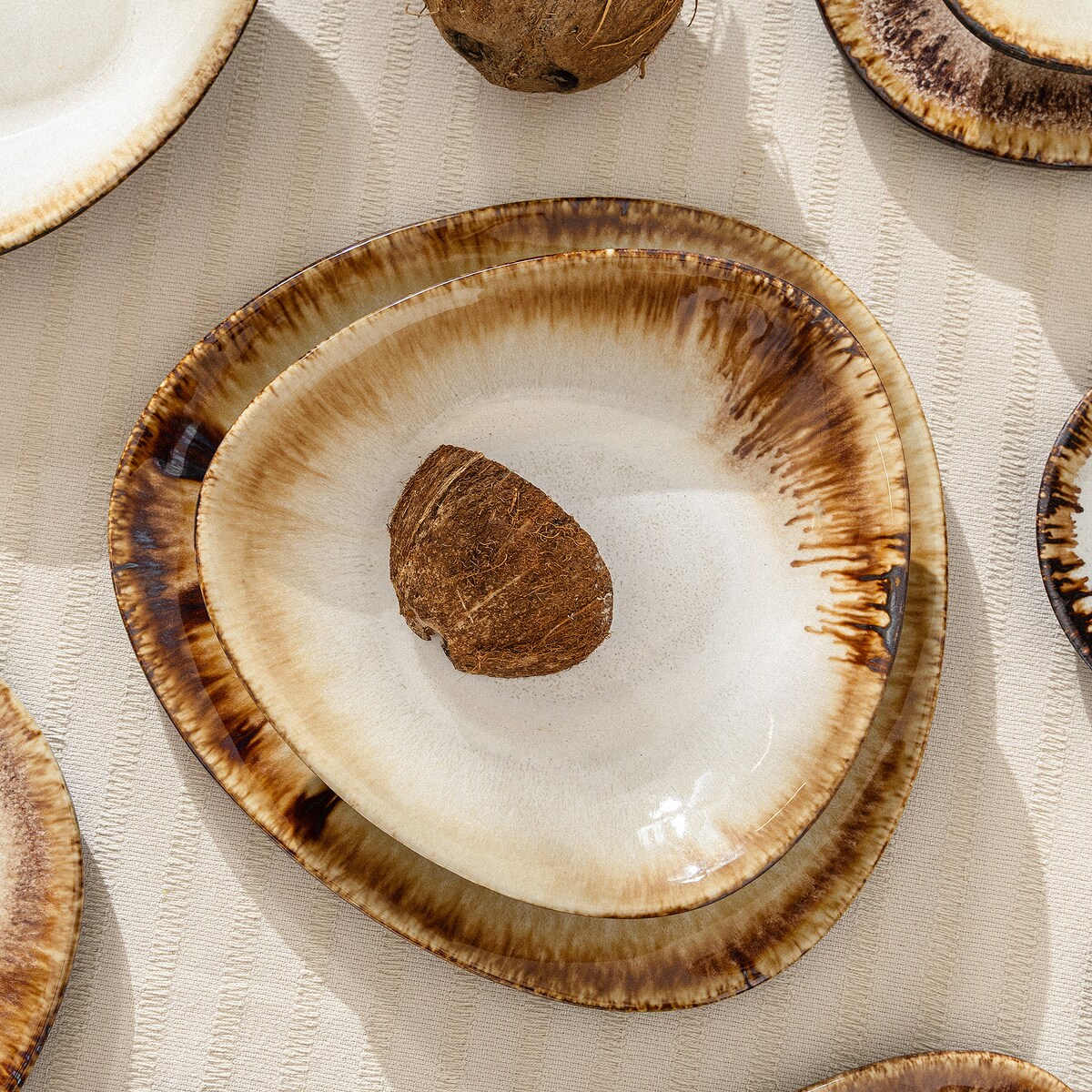 Konsimo PRIMA Talerz głęboki 6 szt., jasnobeżowy