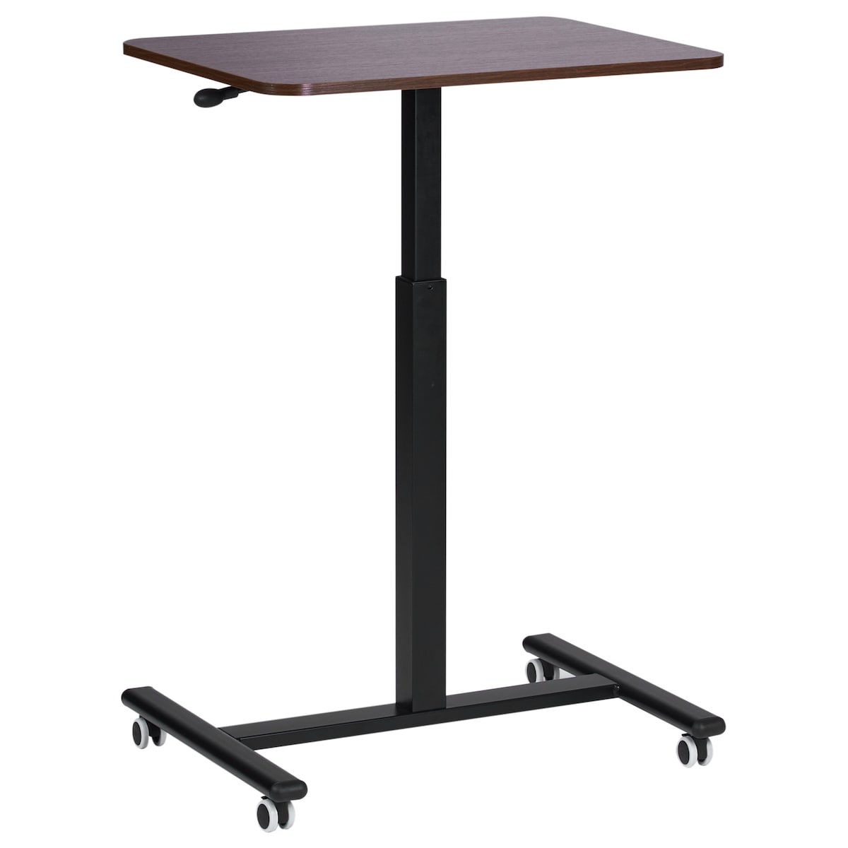 Regulowany stolik pod laptopa ACADEMIA 65 cm 48 cm z kółkami Ciemnobrązowy