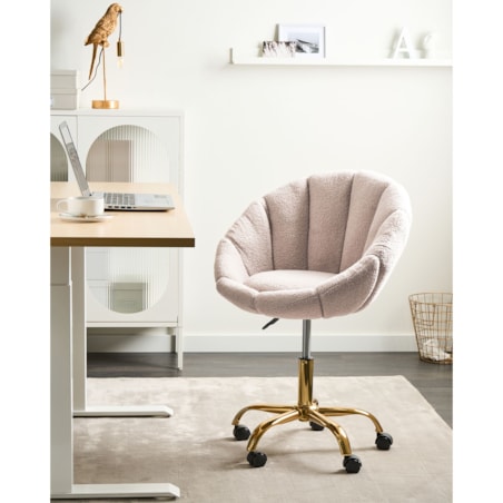 Krzesło obrotowe Obrotowy ANNABELLE Boucle Beżowy