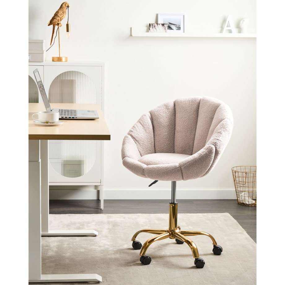 Krzesło obrotowe Obrotowy ANNABELLE Boucle Beżowy