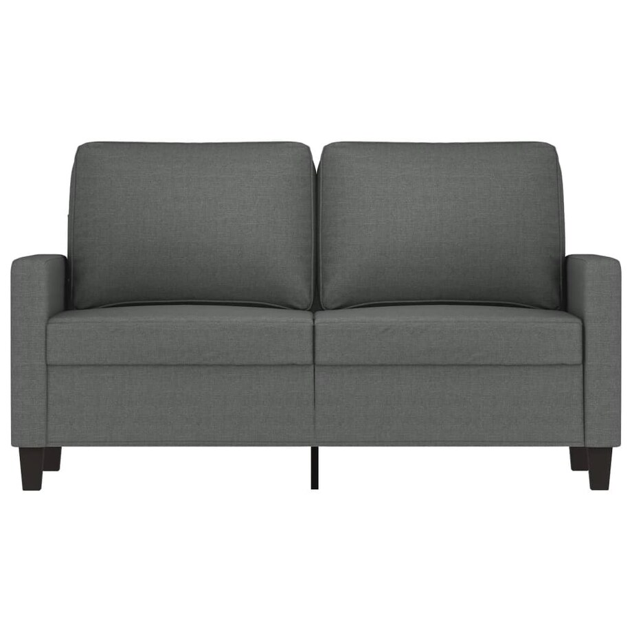 vidaXL Sofa 2-osobowa, ciemnoszara, 120 cm, tapicerowana tkaniną