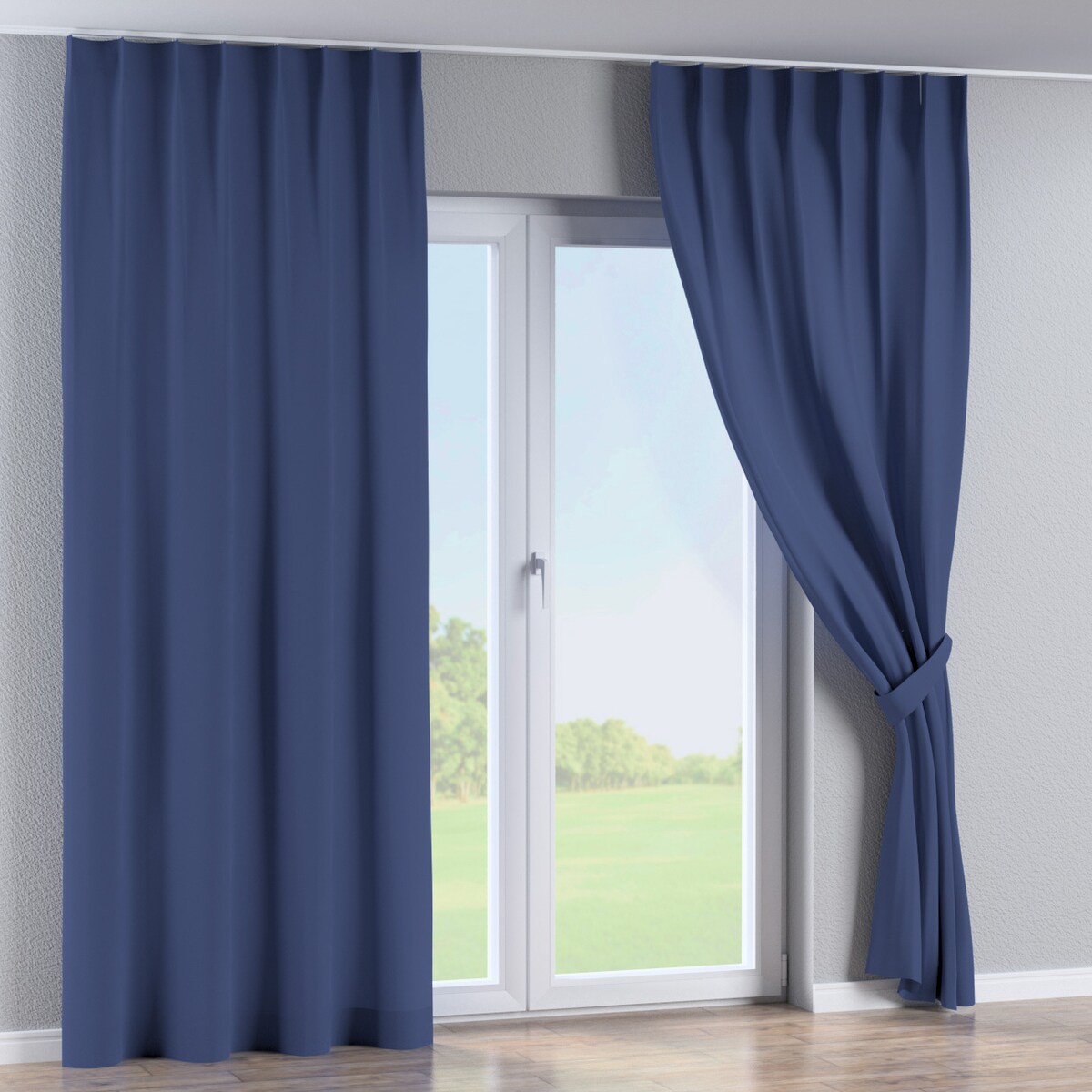 Zasłona na haczykach flex pojedynczych 130x245 granatowy