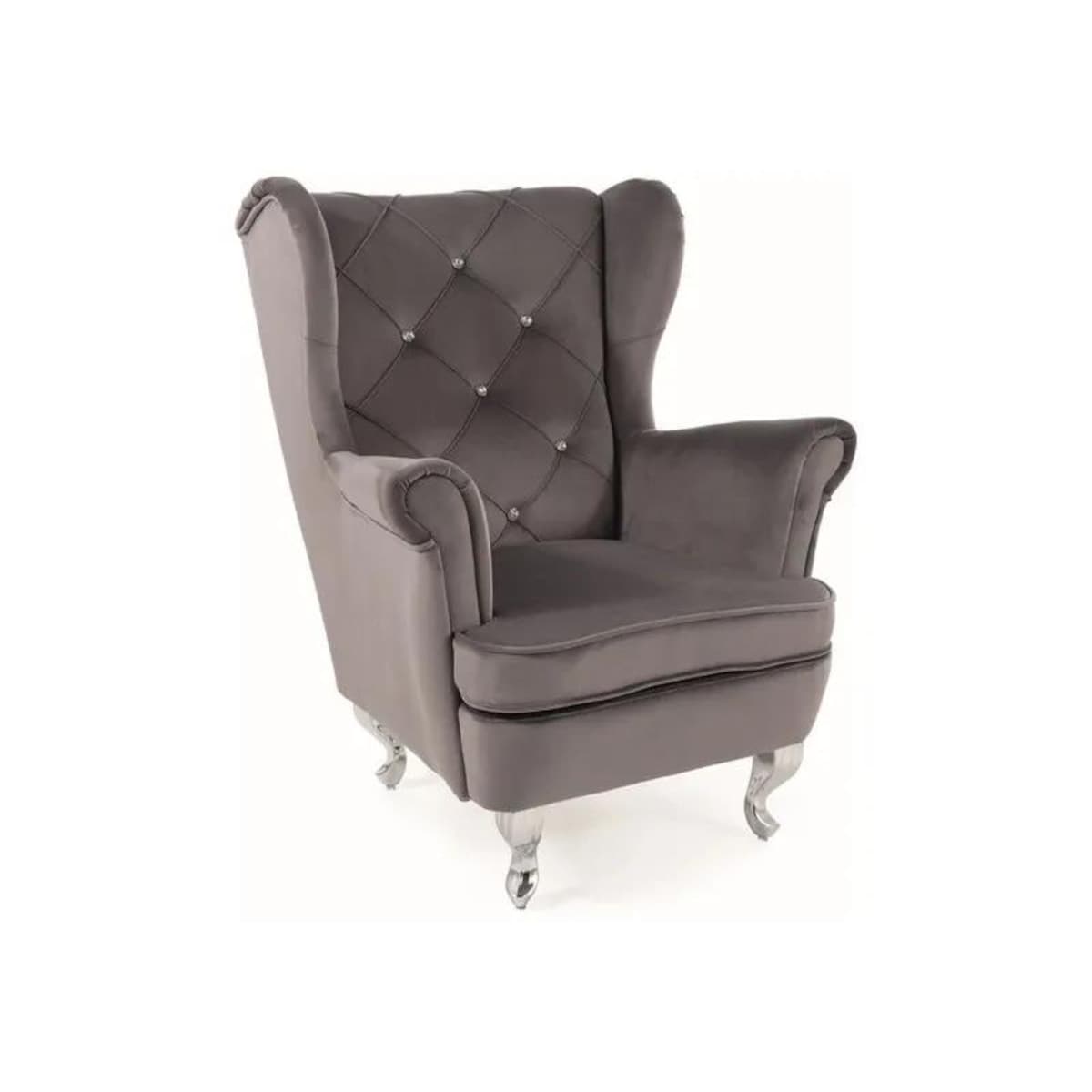 Fotel uszak dla dzieci LILI VELVET szary