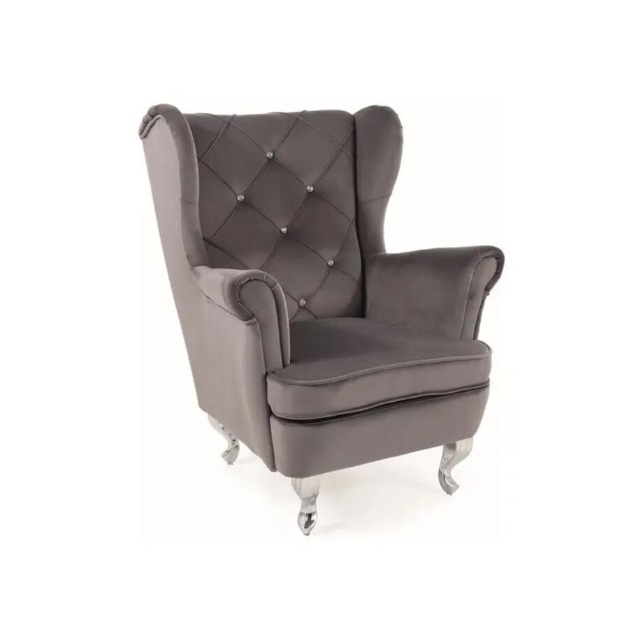 Fotel uszak dla dzieci LILI VELVET szary