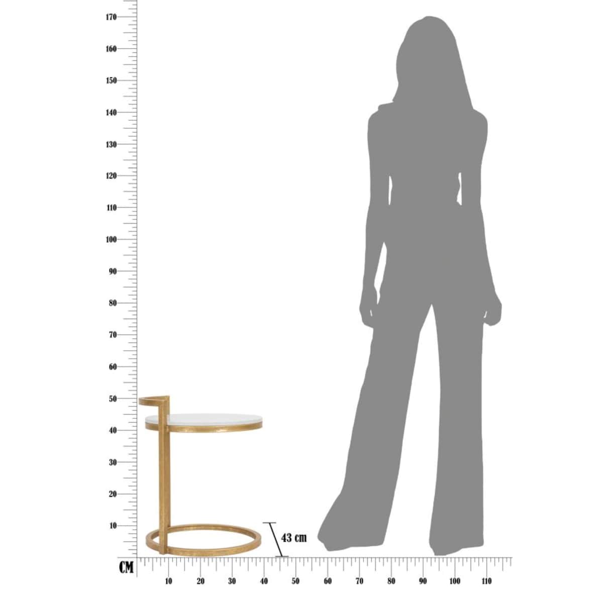 Stolik kawowy z blatem z imitacji marmuru, Ø 40 cm