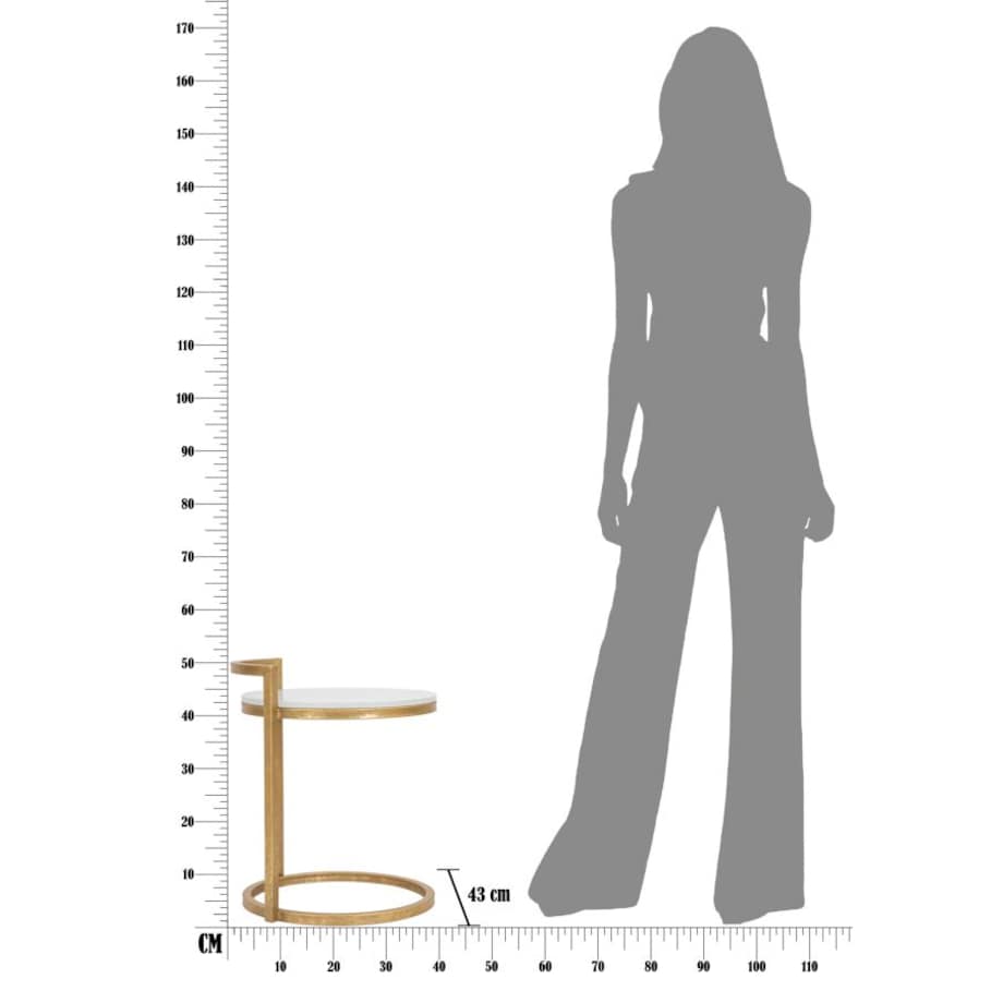 Stolik kawowy z blatem z imitacji marmuru, Ø 40 cm