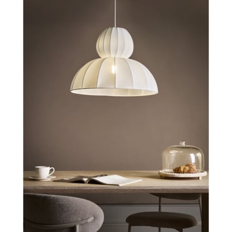 Lampa wisząca GOELETTE Jedwab syntetyczny Biały