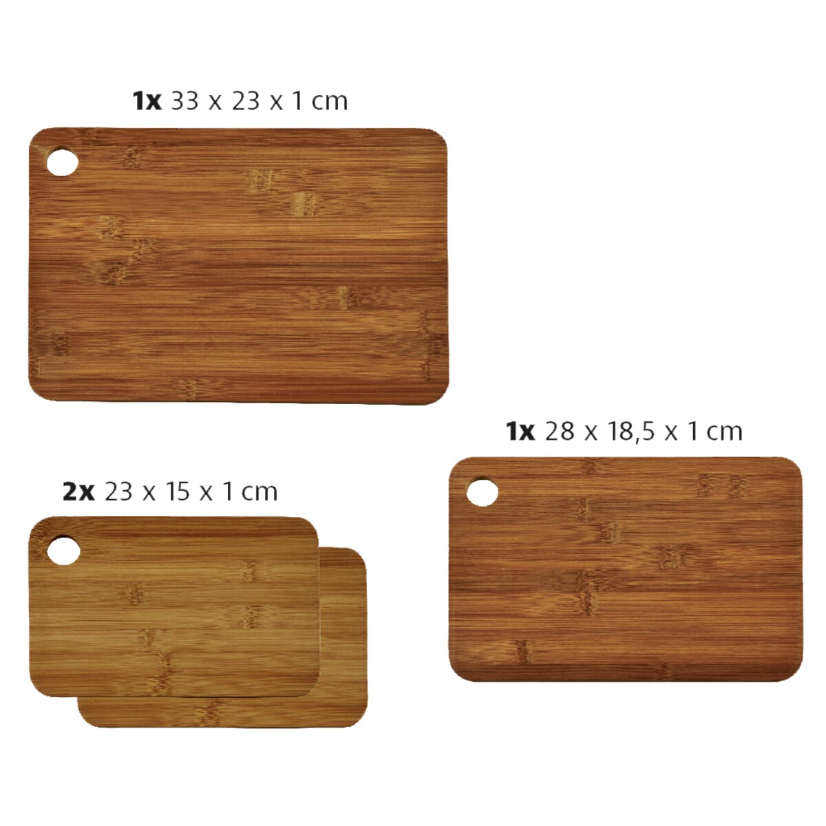 Zestaw 4 desek do krojenia z ciemnego bambusa