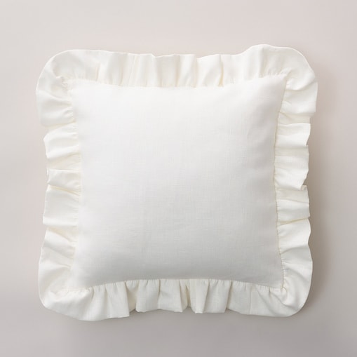 Poszewka Paula z falbaną 45x45 śmietankowy biały