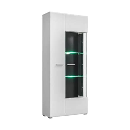 Witryna SOLIDO TWIN sosna czarna/biały połysk