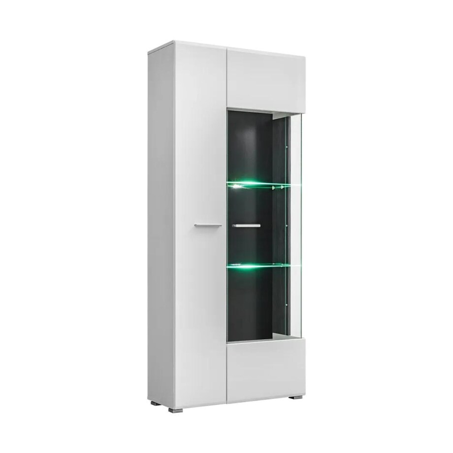 Witryna SOLIDO TWIN sosna czarna/biały połysk