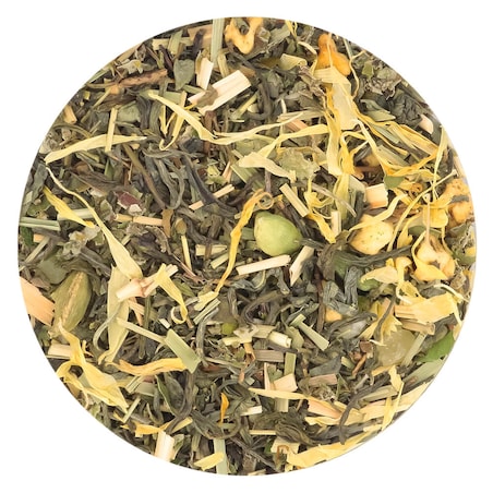 Herbata zielona SPOKÓJ o smaku rozgrzewającego imbiru z nutą kojącego miodu - herbata liściasta sypana mieszanka napar susz - gotowa na prezent upominek