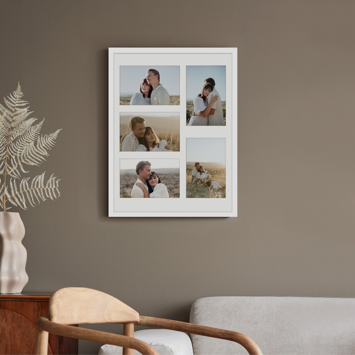 Ramka na 5 zdjęć 10x15 cm biała foto galeria multirama 30x40 cm FRAMAI