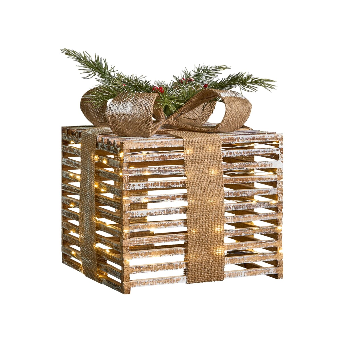 Zestaw 3 dekoracji świątecznych LED ROINE Prezenty świąteczne 15/20/25 cm Brązowy
