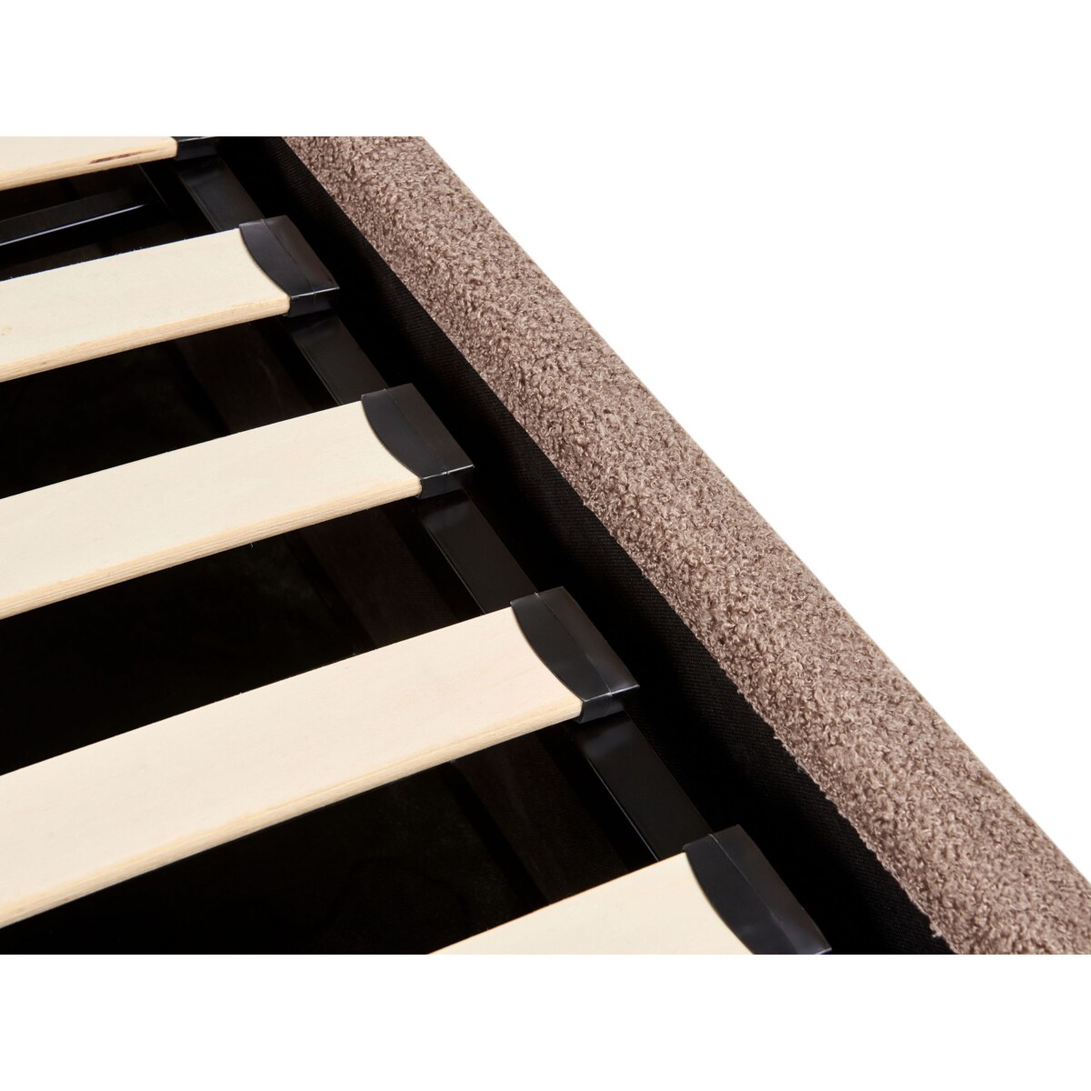 Łóżko z pojemnikiem Boucle ORBEY 180 x 200 cm Brązowy